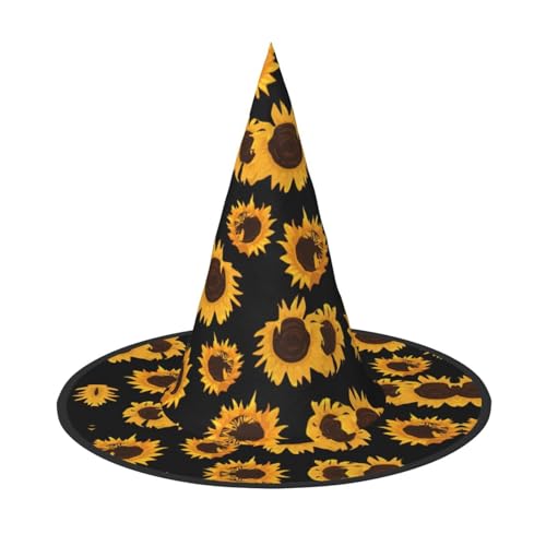 Pidgazdfgv Goldene Sonnenblumen, Halloween-Mütze, Weihnachten, Party, Cosplay, Kostüm, für Herren und Damen, klassisches Accessoire von Pidgazdfgv