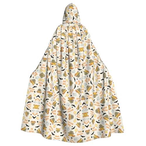 Pidgazdfgv Halloween-Kürbis- und Eulen-Umhang mit Kapuze, Unisex, für Erwachsene, Cosplay-Kostüme, 147,3 cm, Halloween, Weihnachten, Party, Verkleidung von Pidgazdfgv