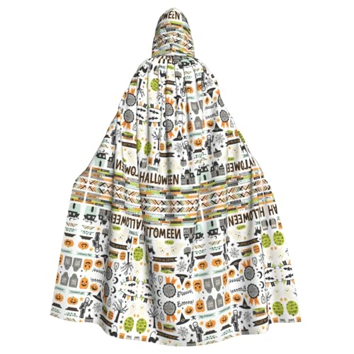 Pidgazdfgv Halloween Scrapbook Kapuzenumhang Unisex Erwachsene Umhang Cosplay Kostüme 147,3 cm Halloween Weihnachten Party Verkleidung von Pidgazdfgv