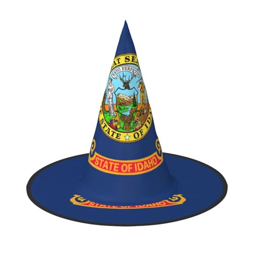 Pidgazdfgv Idaho State Flag Halloween Hut Weihnachten Party Cosplay Kostüm Herren Damen Klassisches Accessoire Fasching Haar von Pidgazdfgv
