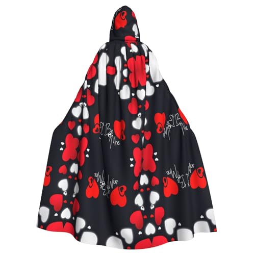 Pidgazdfgv Kapuzenumhang mit Aufschrift "Happy Valentine's Day", Unisex, für Erwachsene, Cosplay-Kostüme, 147,3 cm, Halloween, Weihnachten, Party, Verkleidung von Pidgazdfgv