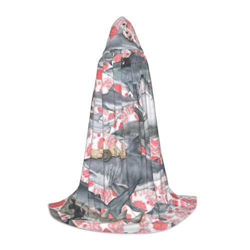 Pidgazdfgv Kapuzenumhang mit Katzenreitfisch, Halloween, Kinderkostüm, Zubehör, Kostüm, Party, Cosplay von Pidgazdfgv