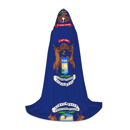 Pidgazdfgv Kapuzenumhang mit Michigan-Staatsflagge, Halloween-Kostüm, Kinder-Kostüm, Party, Cosplay Pidgazdfgv Kapuzenumhang mit Michigan-Staatsflagge, Halloween-Kostüm, Kinder-Kostüm, Party, Cosplay von Pidgazdfgv