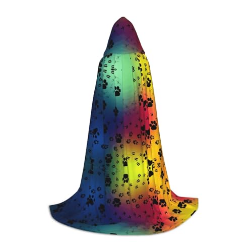 Pidgazdfgv Kapuzenumhang mit Pfotenabdruck-Muster, Halloween, Kinder-Kostüm, Party, Cosplay Pidgazdfgv Kapuzenumhang mit Pfotenabdruck-Muster, Halloween, Kinder-Kostüm, Party, Cosplay von Pidgazdfgv