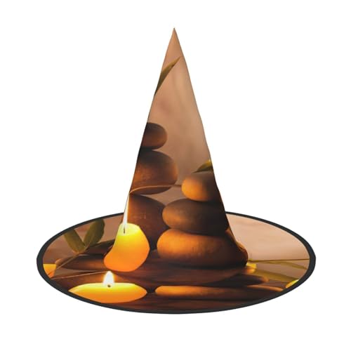 Pidgazdfgv Kerzen und Stein Halloween Hut Weihnachten Party Cosplay Kostüm Herren Damen Klassisches Accessoire Fasching Haar von Pidgazdfgv