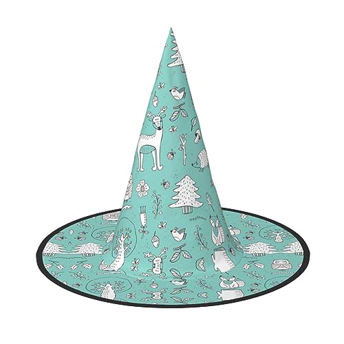 Pidgazdfgv Lama Alpaka Grün Halloween Hut Weihnachten Party Cosplay Kostüm Herren Damen Klassisches Accessoire Fasching Haar von Pidgazdfgv