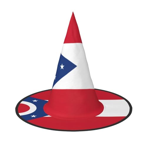 Pidgazdfgv Ohio State Flag Halloween Hut Weihnachten Party Cosplay Kostüm Herren Damen Klassisches Accessoire Fasching Haar von Pidgazdfgv