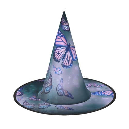 Pidgazdfgv Schmetterlinge Halloween Hut Weihnachten Party Cosplay Kostüm Herren Damen Klassisches Accessoire Fasching Haar von Pidgazdfgv