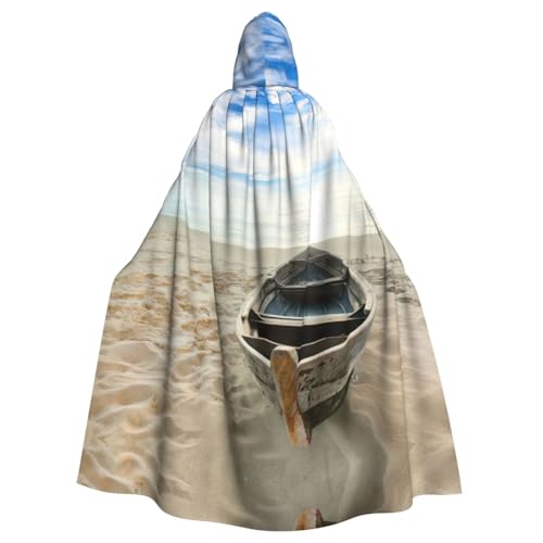 Pidgazdfgv Umhang mit Kapuze und Boot am Strand, Unisex, für Erwachsene, Cosplay-Kostüme, 147,3 cm, Halloween, Weihnachten, Party, Verkleidung von Pidgazdfgv
