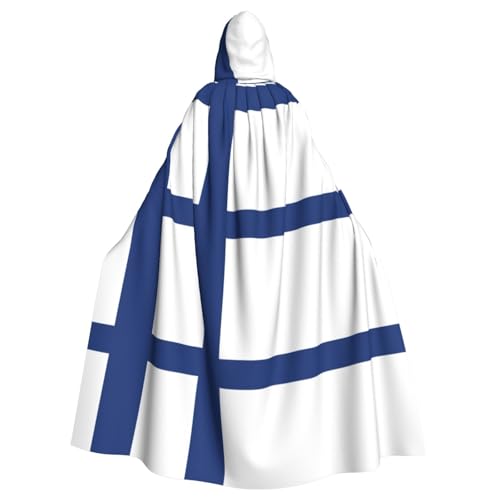 Pidgazdfgv Umhang mit finnischer Flagge, Unisex, für Erwachsene, Cosplay, Kostüme, 147,3 cm, Halloween, Weihnachten, Party, Verkleidung von Pidgazdfgv