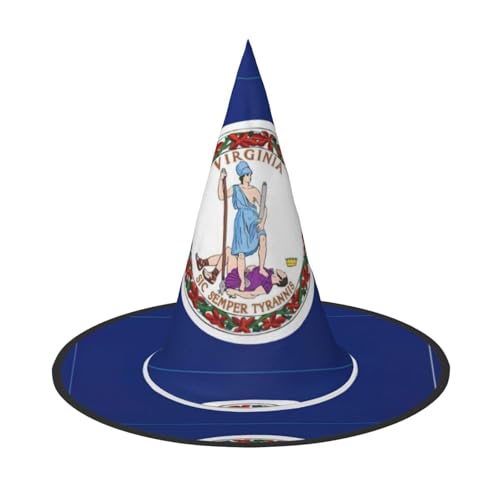 Pidgazdfgv Virginia State Flag Halloween Hut Weihnachten Party Cosplay Kostüm Herren Damen Klassisches Accessoire Fasching Haar von Pidgazdfgv
