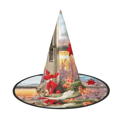Pidgazdfgv Weihnachtsfenster Halloween Hut Weihnachten Party Cosplay Kostüm Herren Damen Klassisches Accessoire Fasching Haar von Pidgazdfgv