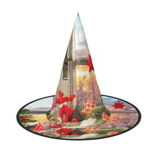 Pidgazdfgv Weihnachtsfenster Halloween Hut Weihnachten Party Cosplay Kostüm Herren Damen Klassisches Accessoire Fasching Haar von Pidgazdfgv