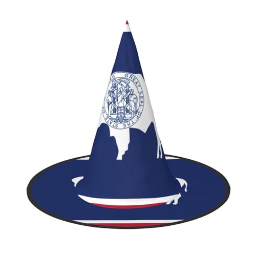 Pidgazdfgv Wyoming State Flag Halloween Hut Weihnachten Party Cosplay Kostüm Herren Damen Klassisches Accessoire Fasching Haar von Pidgazdfgv