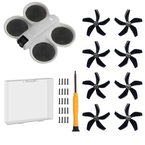 (Verbesserte Version, inklusive Schrauben) - Drohne bunter Paddelpropeller für DJI NEO Silent Power Noise Reduction Ersatz Traverser Wings Drohne Zubehör - Shining Night Black von Pidynx