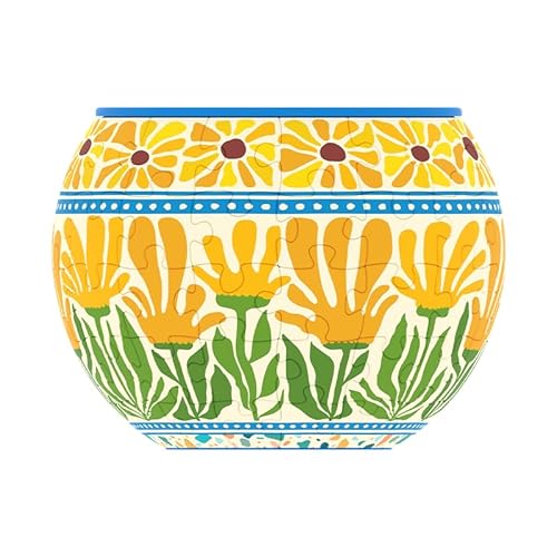 PieceRelax 3D Puzzle Blumentopf – Summer Blossoms | 80 Kunststoffteile | DIY-Pflanztopf zum Selbstbauen | Entspannendes Geschenk für Pflanzenliebhaber [K1126] von PieceRelax