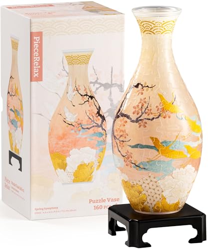 PieceRelax 3D Puzzle Blumenvase – Spring Symphony | 160 Kunststoffteile | DIY-Vase zum Selbstbauen | Entspannendes Geschenk für Zuhause [S1040] von PieceRelax