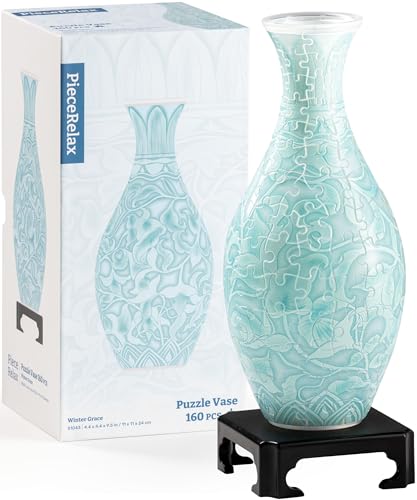 PieceRelax 3D Puzzle Blumenvase – Winter Grace | 160 Kunststoffteile | DIY-Vase zum Selbstbauen | Entspannendes Geschenk für Zuhause [S1043] von PieceRelax