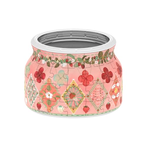 PieceRelax 3D Puzzle Stiftehalter – Strawberry Days | 64 Kunststoffteile & Holzdeckel | DIY-Behälter zum Selbstbauen | Kreatives Geschenk für Zuhause & Büro [BC1026] von PieceRelax