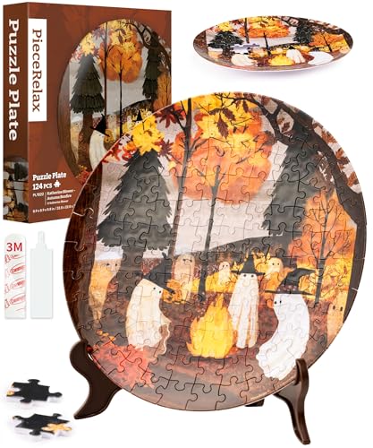 PieceRelax 3D Puzzle Teller für Erwachsene - Katherine Blower - Autumn Bonfire [PL1022], 124 Teile von PieceRelax