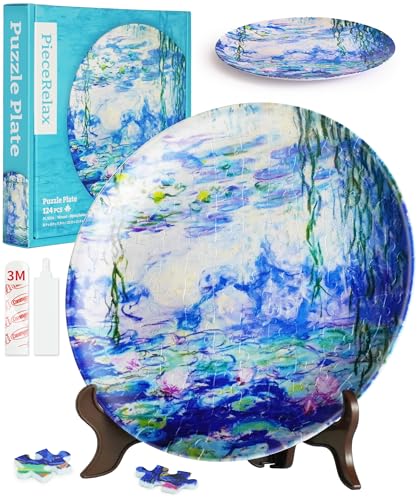 PieceRelax 3D Puzzle Teller für Erwachsene - Monet - Nympheas [PL1006], 124 Teile von PieceRelax