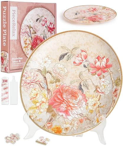 PieceRelax 3D Puzzle Teller für Erwachsene - Peony Blossom Elegance [PL1008], 124 Teile von PieceRelax