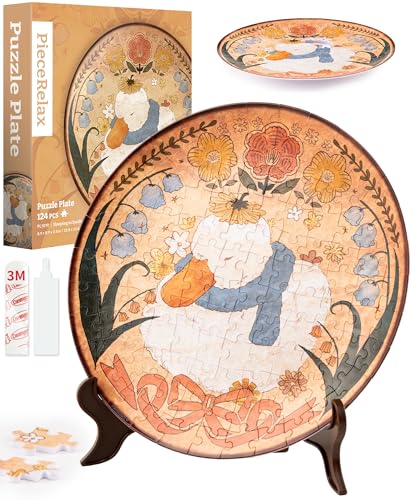 PieceRelax 3D Puzzle Teller für Erwachsene - Sleeping in Sunlit Garden [PL1019], 124 Teile von PieceRelax