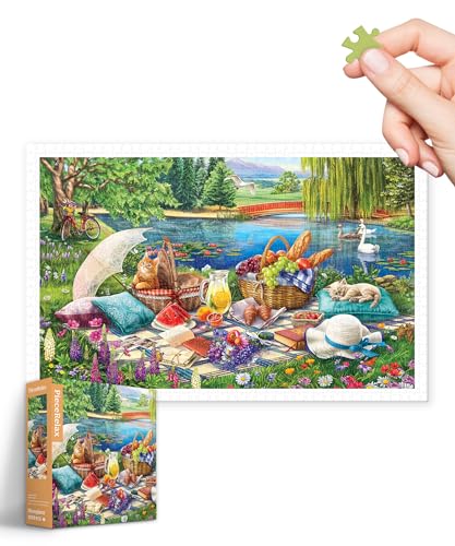 PieceRelax Puzzle 1000 Teile für Erwachsene & Kinder ab 14 – Image World - Kitten Picnic [H3564], 58,8 x 37,8 cm, Herausforderung & Achtsamkeit für Ihre Me-Time von PieceRelax