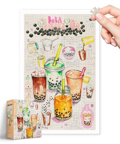 PieceRelax Puzzle 1000 Teile für Erwachsene & Kinder ab 14 – Lucile Prache - Bubble Tea [H3339], 58,8 x 37,8 cm, Herausforderung & Achtsamkeit für Ihre Me-Time von PieceRelax