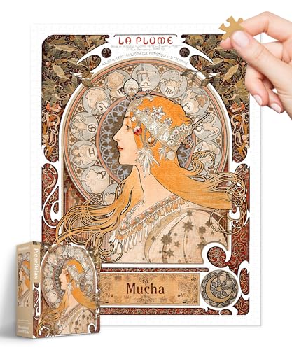 PieceRelax Puzzle 1200 Teile für Erwachsene & Kinder ab 14 – Alphonse Mucha - Zodiac [H3638], 58,8 x 44,6 cm, Herausforderung & Achtsamkeit für Ihre Me-Time von PieceRelax