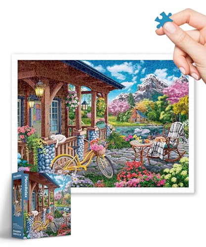 PieceRelax Puzzle 1200 Teile für Erwachsene & Kinder ab 14 – Image World - Colorful Lake House [H3518], 58,9 x 44,7 cm, Herausforderung & Achtsamkeit für Ihre Me-Time von PieceRelax