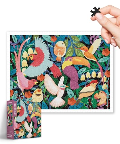 PieceRelax Puzzle 1200 Teile für Erwachsene & Kinder ab 14 – Lisa Wee - Exotic Birds [H3520], 58,8 x 44,6 cm, Herausforderung & Achtsamkeit für Ihre Me-Time von PieceRelax