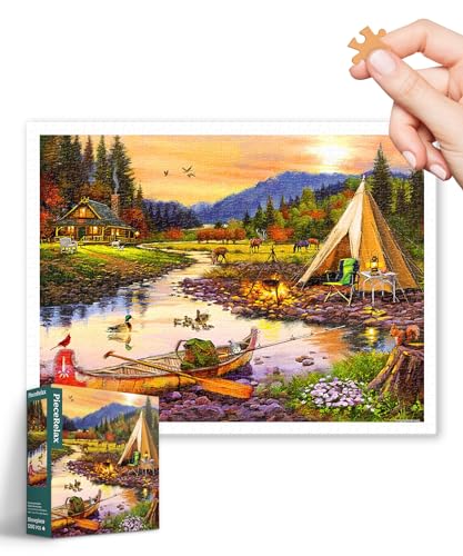 PieceRelax Puzzle 1200 Teile für Erwachsene & Kinder ab 14 – The Macneil Studio - Golden Haven Camp [H3665], 58,8 x 44,6 cm, Herausforderung & Achtsamkeit für Ihre Me-Time von PieceRelax
