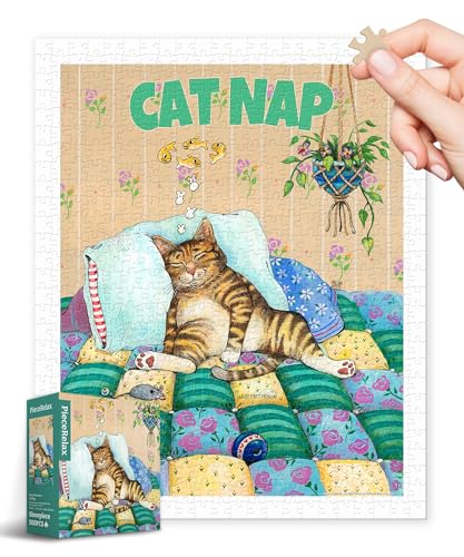 PieceRelax Puzzle 500 Teile für Erwachsene – Gary Patterson - Cat Nap [H3468], 37,8 x 30,8 cm, Herausforderung & Achtsamkeit für Ihre Me-Time von PieceRelax
