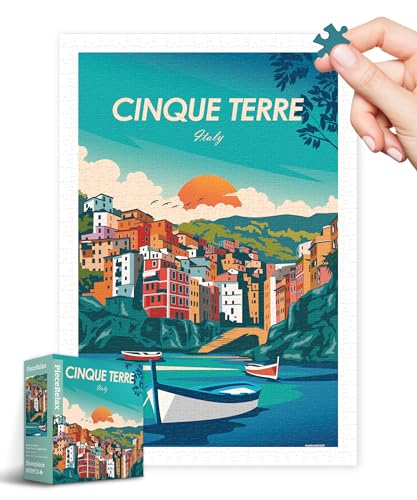 PieceRelax Puzzle 600 Teile für Erwachsene – Studio Inception - World Travel - Cinque Terre [H3572], 44,6 x 30,8 cm, Herausforderung & Achtsamkeit für Ihre Me-Time von PieceRelax