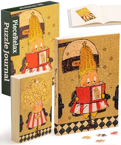 PieceRelax Puzzle Buchumschlag Twinkle Twinkle - Pop Salon [YA1062], A5 Liniertes Notizbuch, Transparente Buchhülle, Stifthalter, Lesezeichen, 329 Teile von PieceRelax