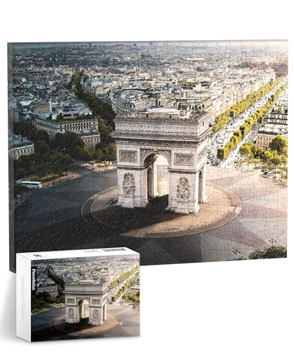 PieceRelax Puzzle Wandbild – Henry Do - Aerial Photography - Arc De Triomphe, Paris | DIY-Puzzle zum Aufhängen | Wanddeko für Zuhause & Büro [HN1309] von PieceRelax