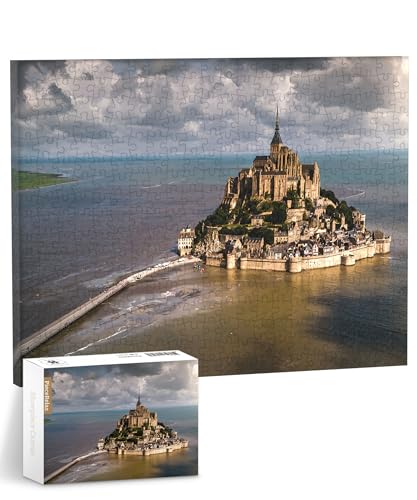 PieceRelax Puzzle Wandbild – Henry Do - Aerial Photography - Mont Saint Michel Island, France | DIY-Puzzle zum Aufhängen | Wanddeko für Zuhause & Büro [HN1313] von PieceRelax
