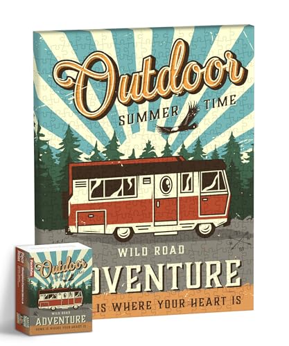 PieceRelax Puzzle Wandbild – Retro Poster - Camper Van | DIY-Puzzle zum Aufhängen | Wanddeko für Zuhause & Büro [HN1276] von PieceRelax