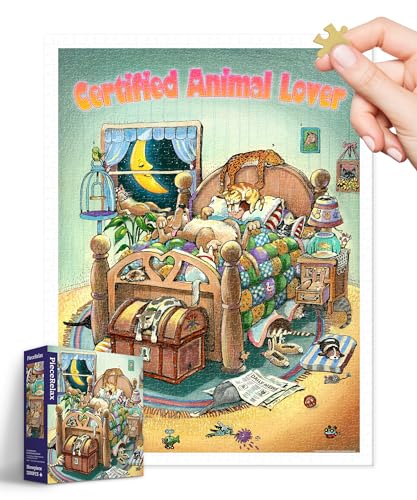 PieceRelax Puzzle 1200 Teile für Erwachsene – Gary Patterson - Certified Animal Lover [H3467], 58,9 x 44,7 cm, Herausforderung & Achtsamkeit für Ihre Me-Time von PieceRelax