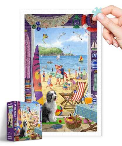 PieceRelax Puzzle für Erwachsene Sarah Adams - Summer Beach Hut Door [H3441], Puzzleliebhaber, 1000 Teile von PieceRelax