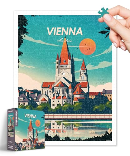 PieceRelax Puzzle 1200 Teile für Erwachsene – Studio Inception - World Travel - Vienna [H3503], 58,9 x 44,7 cm, Herausforderung & Achtsamkeit für Ihre Me-Time von PieceRelax