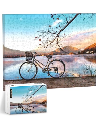 PieceRelax Wandbilder Puzzle für Erwachsene Away from The City - Bicycle by The Serene Lake [HN1314], Wanddeko für Wohnzimmer, Perfekt für Geburtstags, 366 Teile von PieceRelax