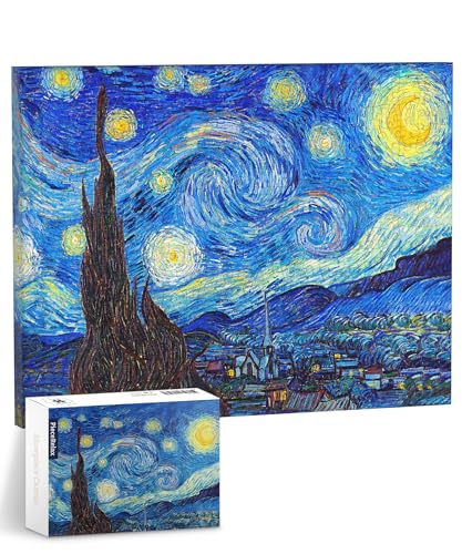 PieceRelax Puzzle Wandbild – Vincent Van Gogh - The Starry Night | 366 Teile | DIY-Puzzle zum Aufhängen | Wanddeko für Zuhause & Büro [HN1306] von PieceRelax
