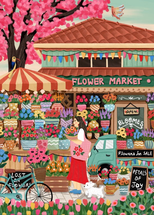 Pieces & Peace Blumenmarkt 1500 Teile Puzzle Pieces-Peace-F-00231 Pieces & Peace Blumenmarkt 1500 Teile Puzzle Pieces-Peace-F-00231 von Pieces & Peace