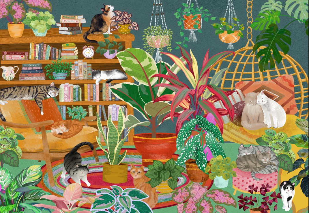 Pieces & Peace Boho-Katzen 1000 Teile Puzzle Pieces-Peace-F-00315 von Pieces & Peace