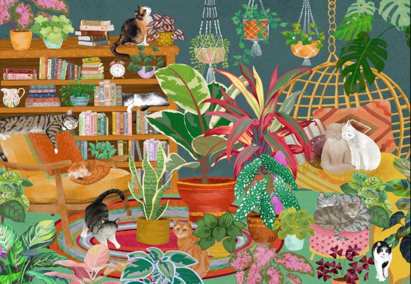 Pieces & Peace Boho-Katzen 1000 Teile Puzzle Pieces-Peace-F-00315 von Pieces & Peace