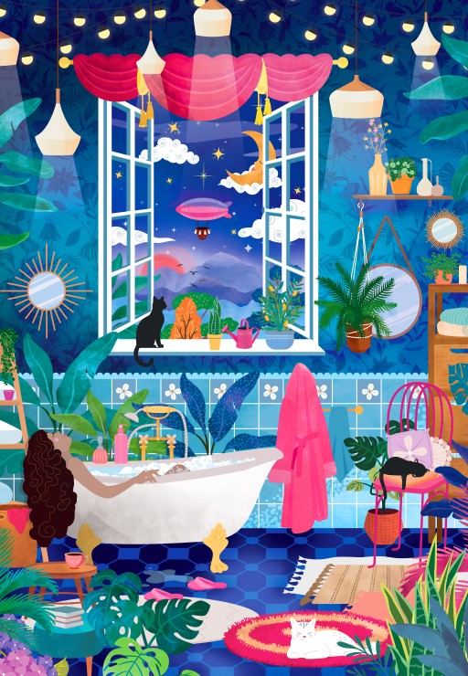 Pieces & Peace Bubbles and Stars 1000 Teile Puzzle Pieces-Peace-F-00287 von Pieces & Peace