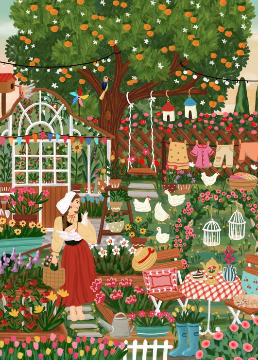 Pieces & Peace Cottage Garden 1500 Teile Puzzle Pieces-Peace-F-00289 von Pieces & Peace