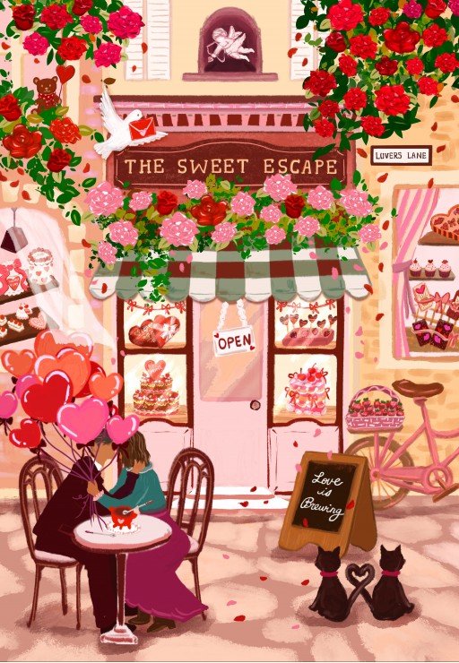 Pieces & Peace Die Süße Flucht - Valentins-Café 1000 Teile Puzzle Pieces-Peace-F-00221 Pieces & Peace Die Süße Flucht - Valentins-Café 1000 Teile Puzzle Pieces-Peace-F-00221 von Pieces & Peace